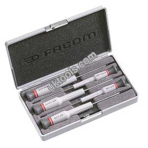 Facom AEF.J2 Micro-Tech 5-Piece Slotted Screwdriver Set